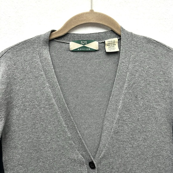 525 America L Large Varsity Cardigan Sweater Longline Colorblock Pockets - Picture 4 of 8